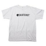 SkateHut Script Kids T Shirt - White/Black