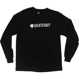 SkateHut Script Logo Longsleeve T Shirt - Black/White