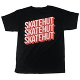 SkateHut 3D Stacked Kids T Shirt - Black
