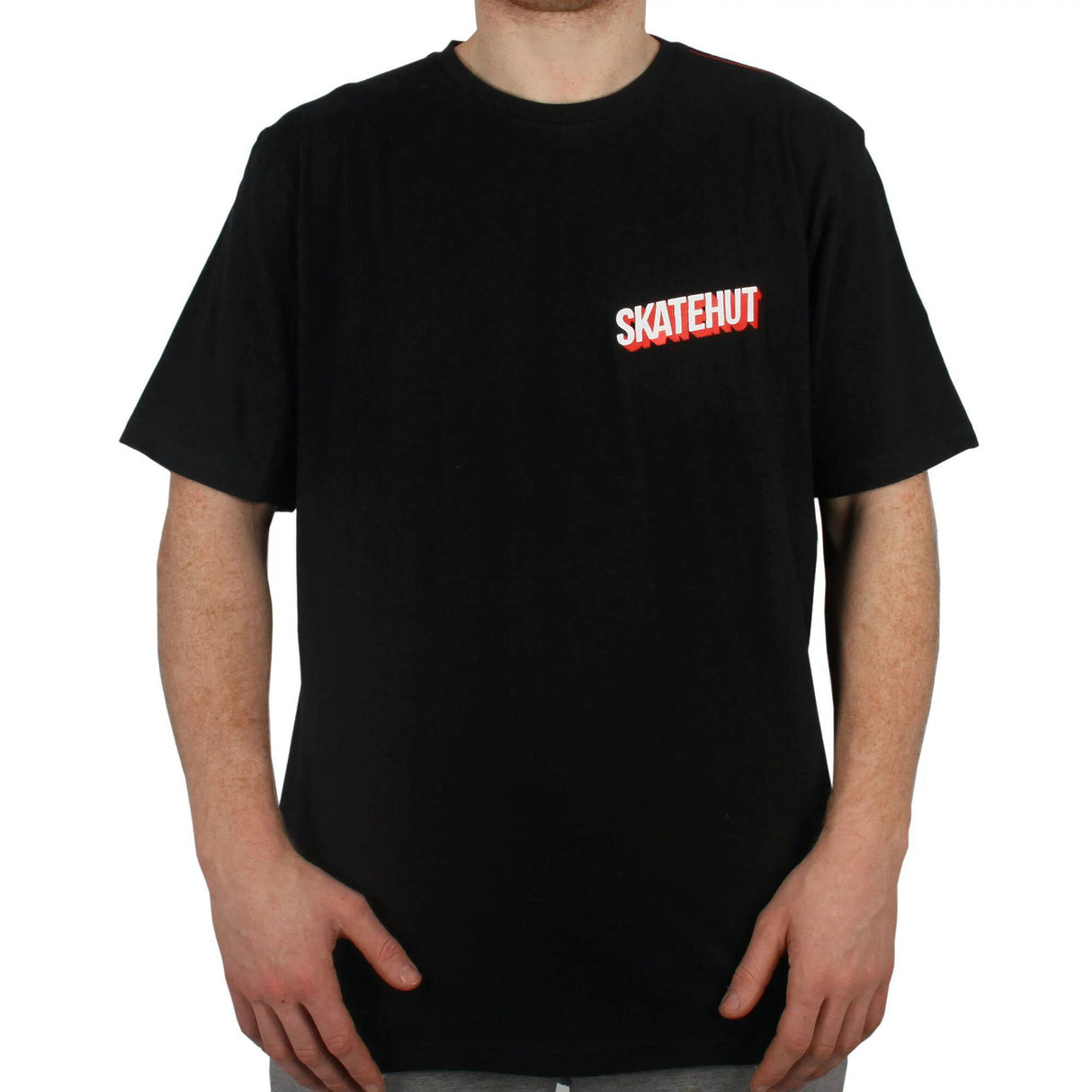 SkateHut 3D Stacked T Shirt - Black