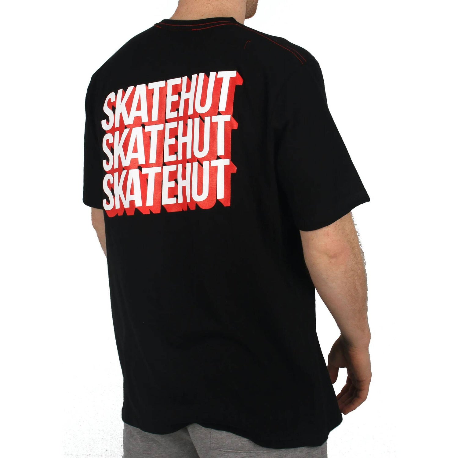 SkateHut 3D Stacked T Shirt - Black