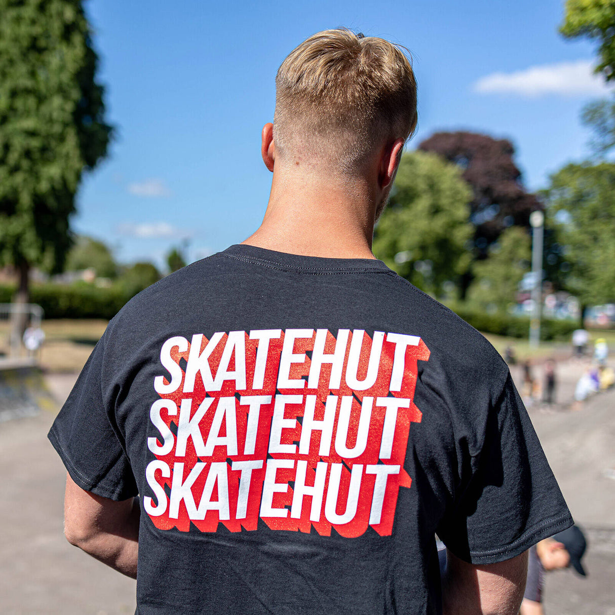 SkateHut 3D Stacked T Shirt - Black