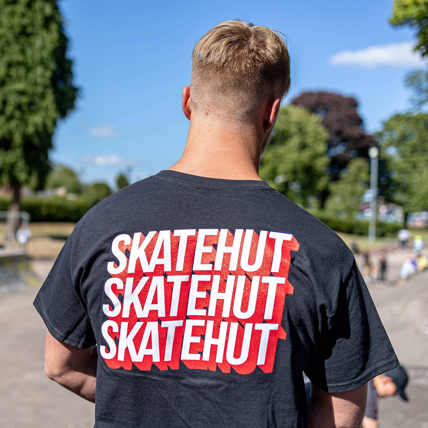 SkateHut 3D Stacked T Shirt - Black