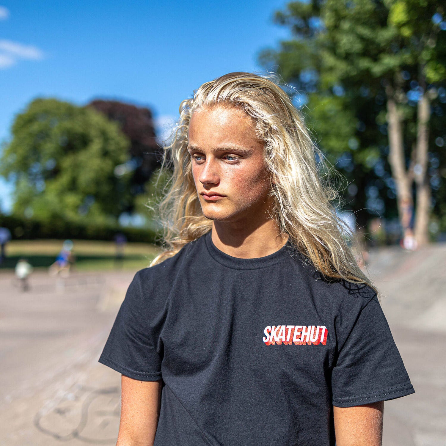 SkateHut 3D Stacked T Shirt - Black