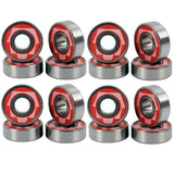 SkateHut Logo ABEC 5 Carbon Rated Bearings - Red (16 Pack)