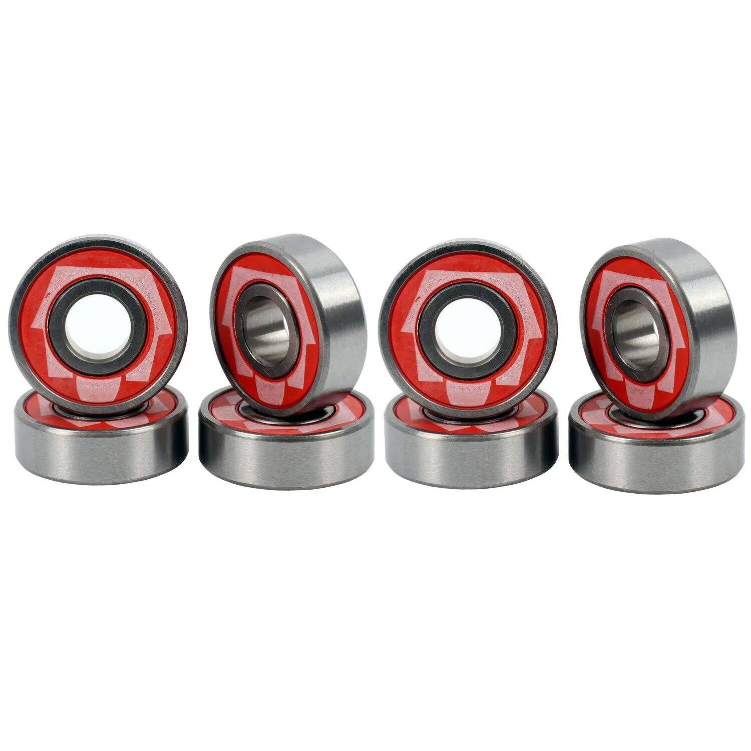 SkateHut ABEC 5 Carbon Rated Bearings - Red (Pack of 8)