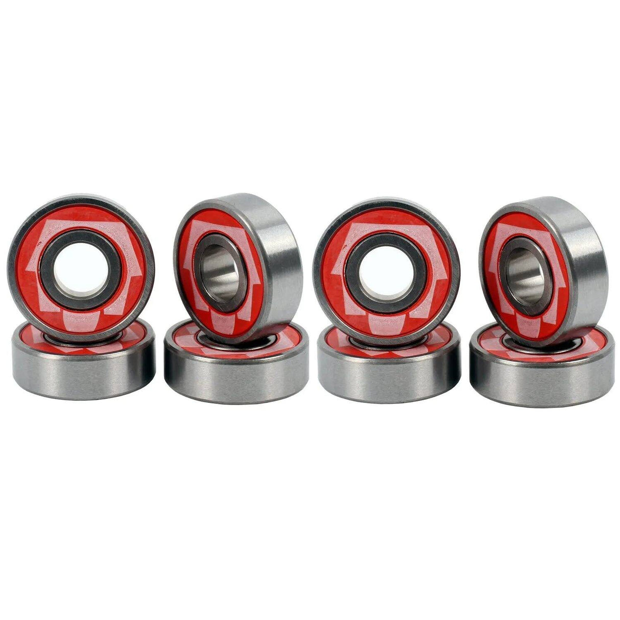 SkateHut Logo ABEC 5 Carbon Rated Bearings - Red (8 Pack)