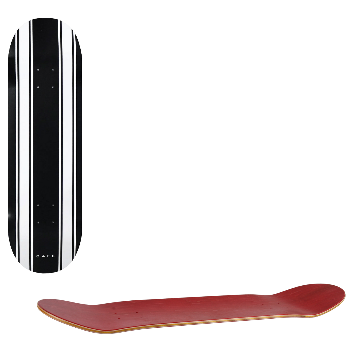 Skateboard Cafe Stripe Deck Skateboard Deck - Black/White 8.25"