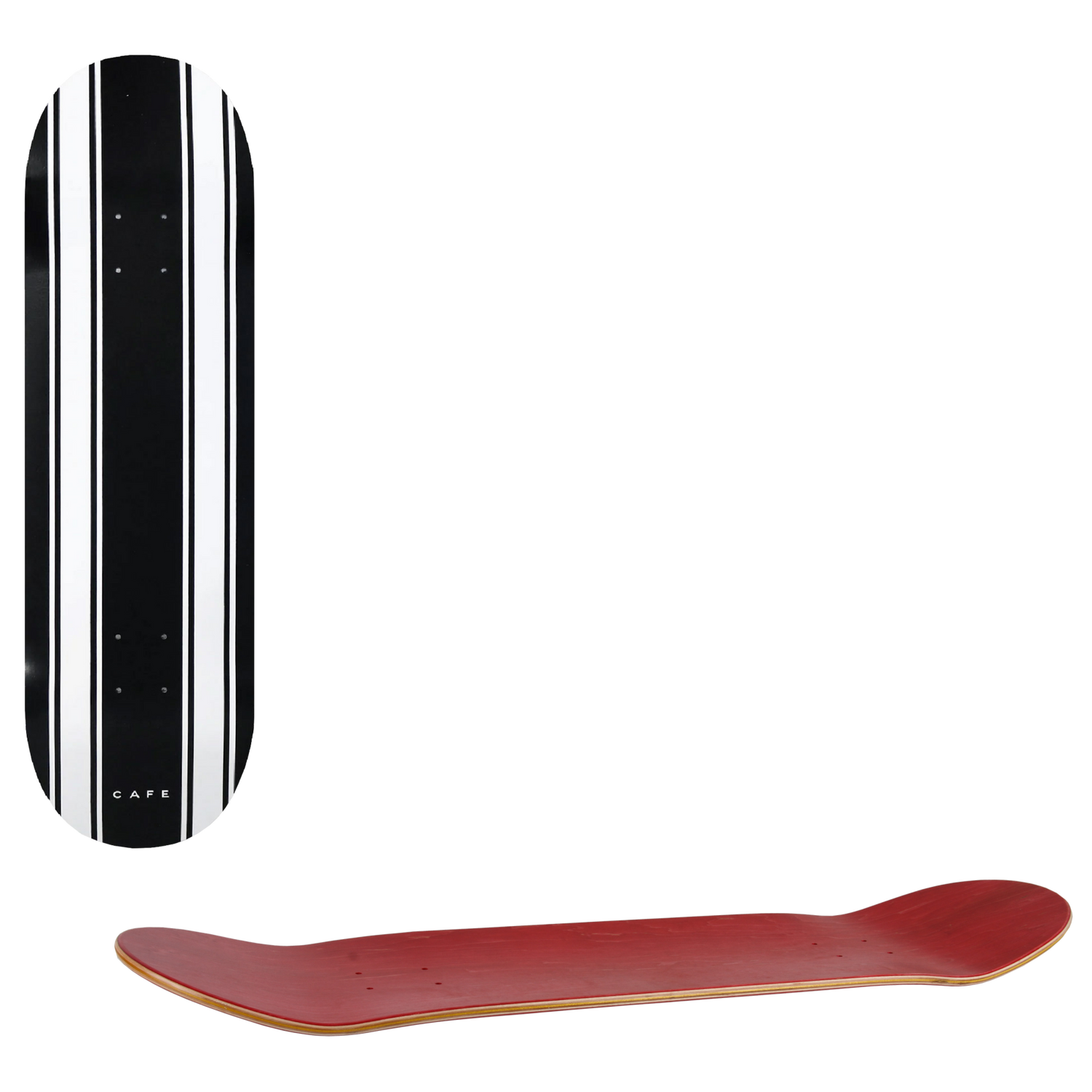 Skateboard Cafe Stripe Deck Skateboard Deck - Black/White 8.25"