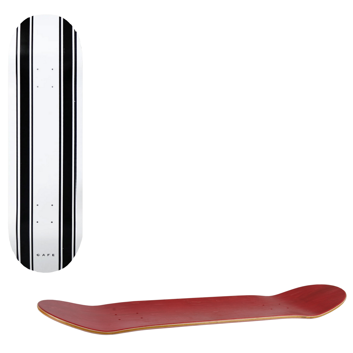 Skateboard Cafe Stripe Deck Skateboard Deck - White/Black 8"