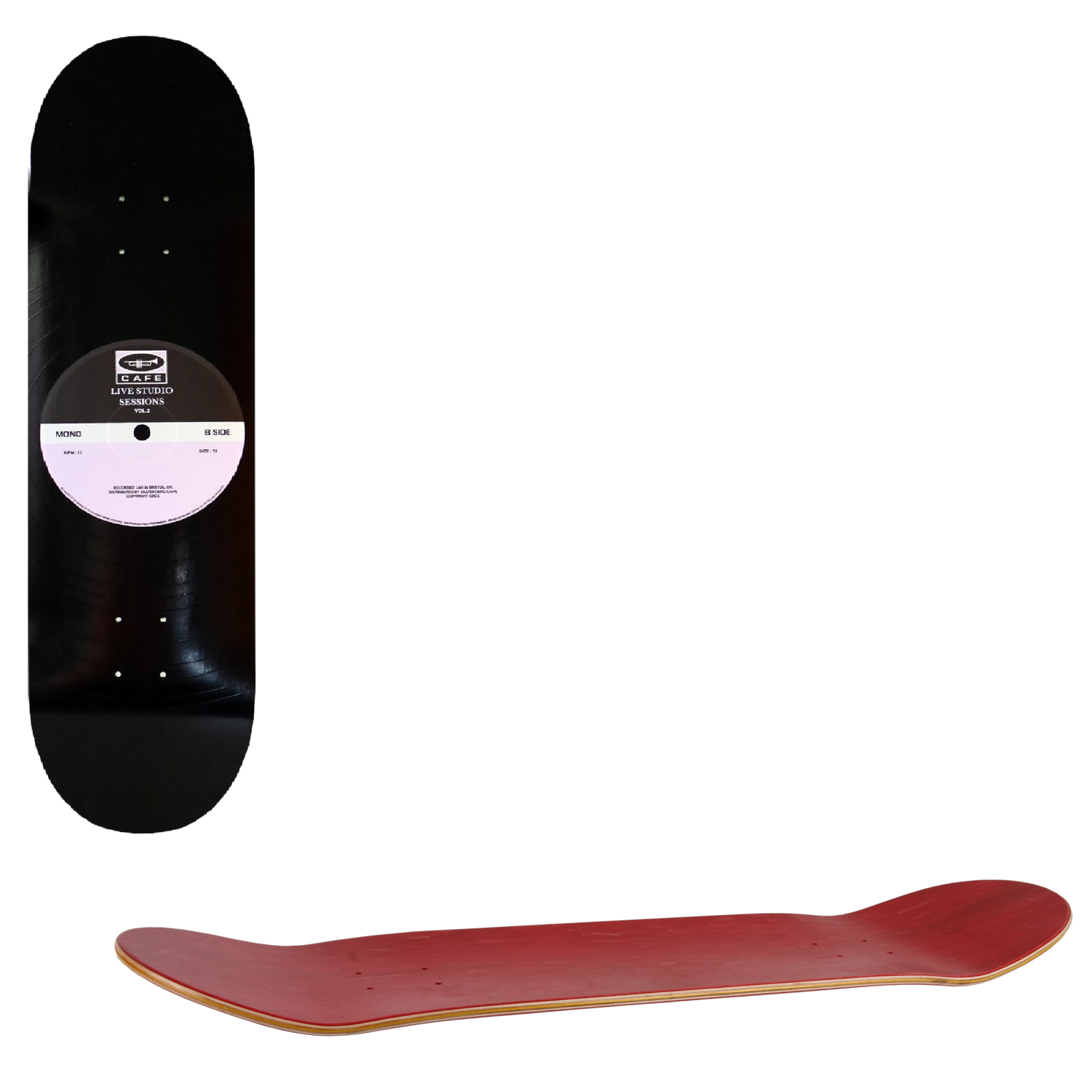 Skateboard Cafe ''45'' Skateboard Deck - Black/Lavender 8.38''