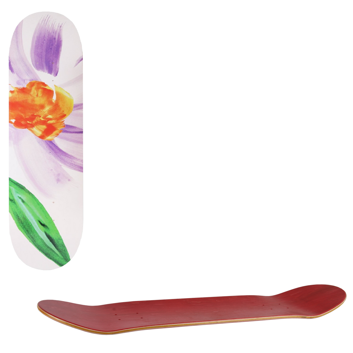 Skateboard Cafe Floral Skateboard Deck - White 7.75''