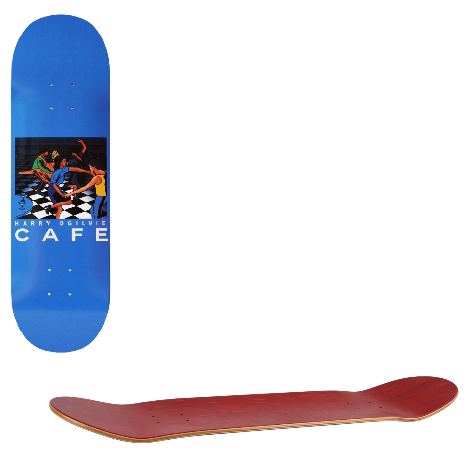 Skateboard Cafe Old Duke Skateboard Deck - Blue Woodstain 8.25''
