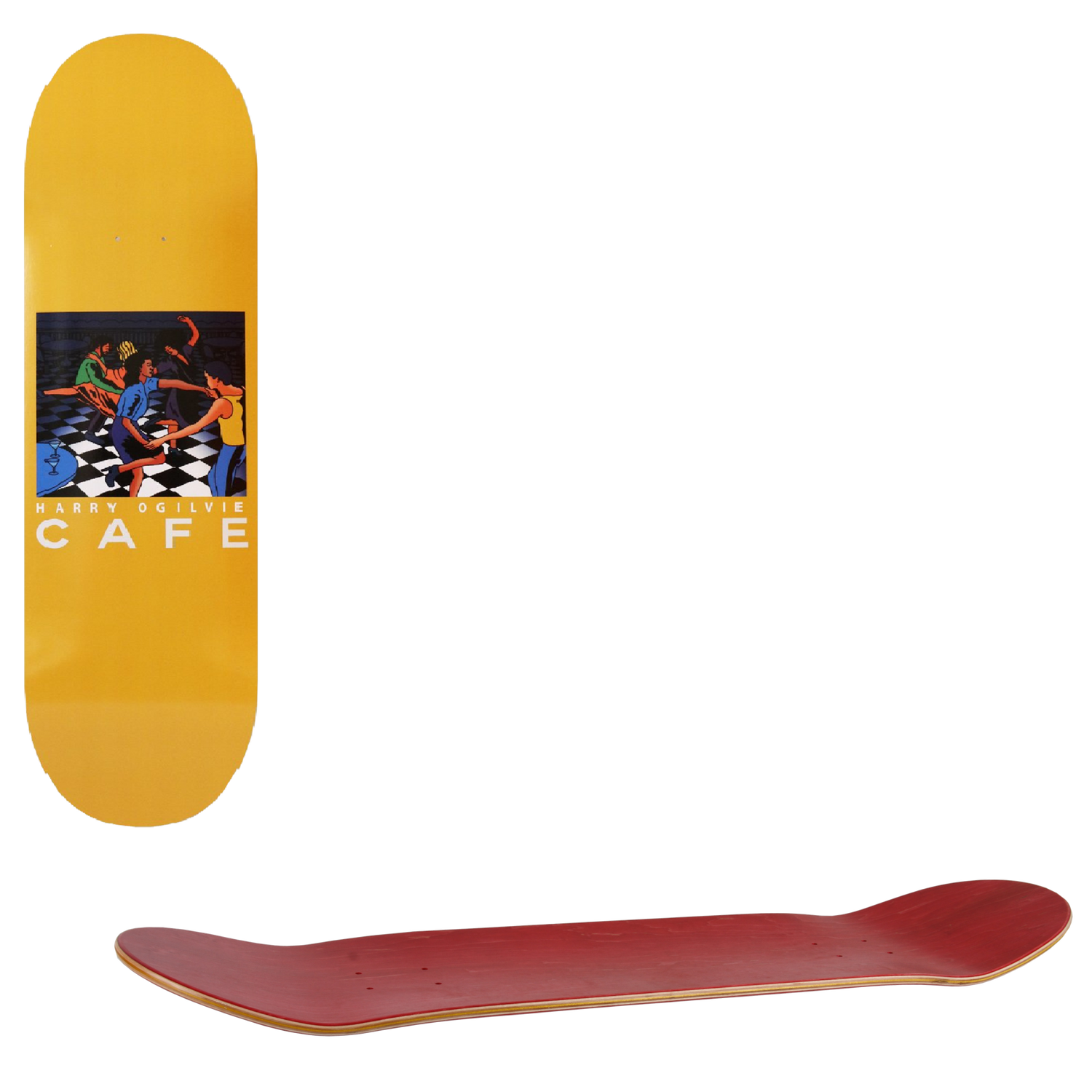 Skateboard Cafe Old Duke Skateboard Deck - Yellow Woodstain 8.25''
