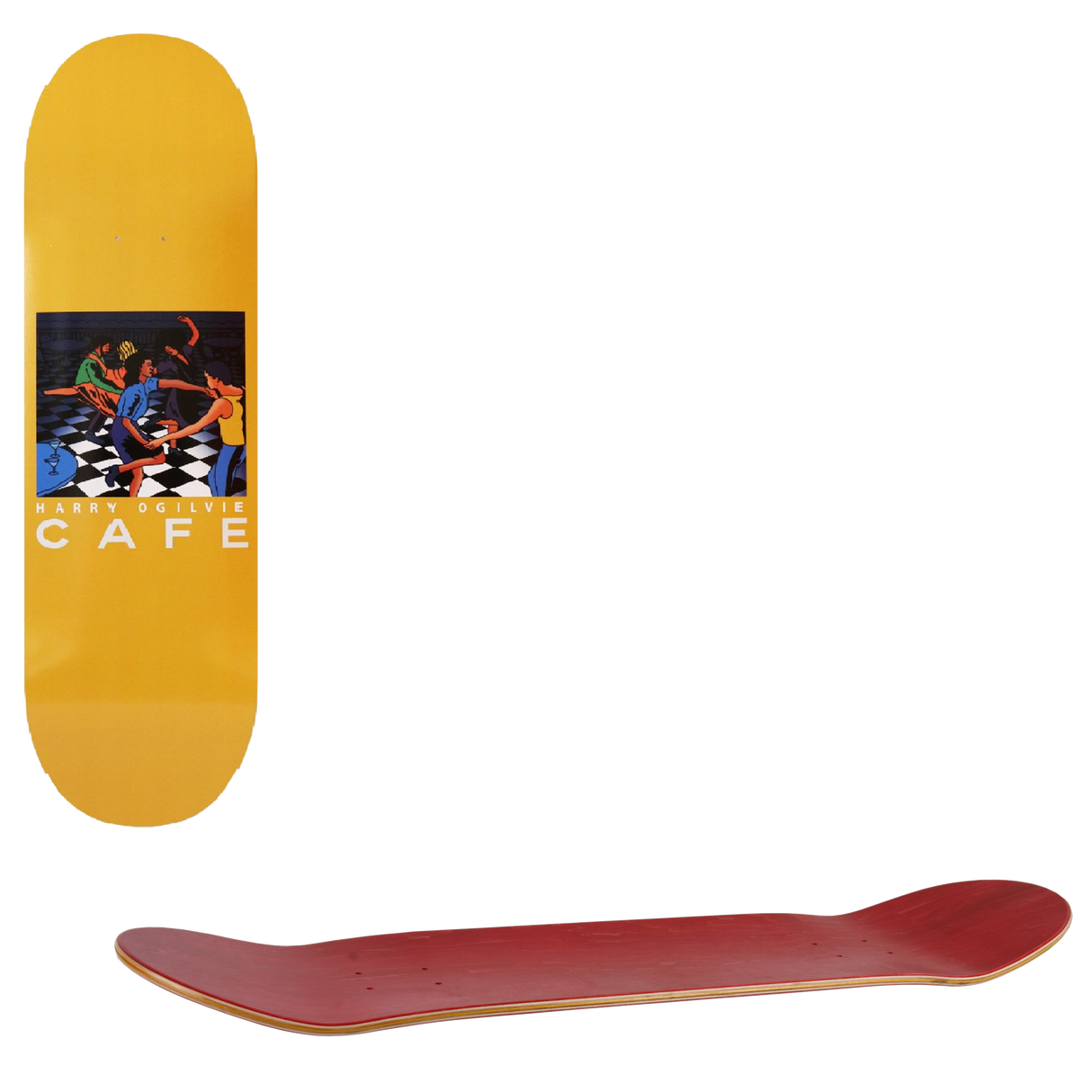 Skateboard Cafe Old Duke Skateboard Deck - Yellow Woodstain 8.5''
