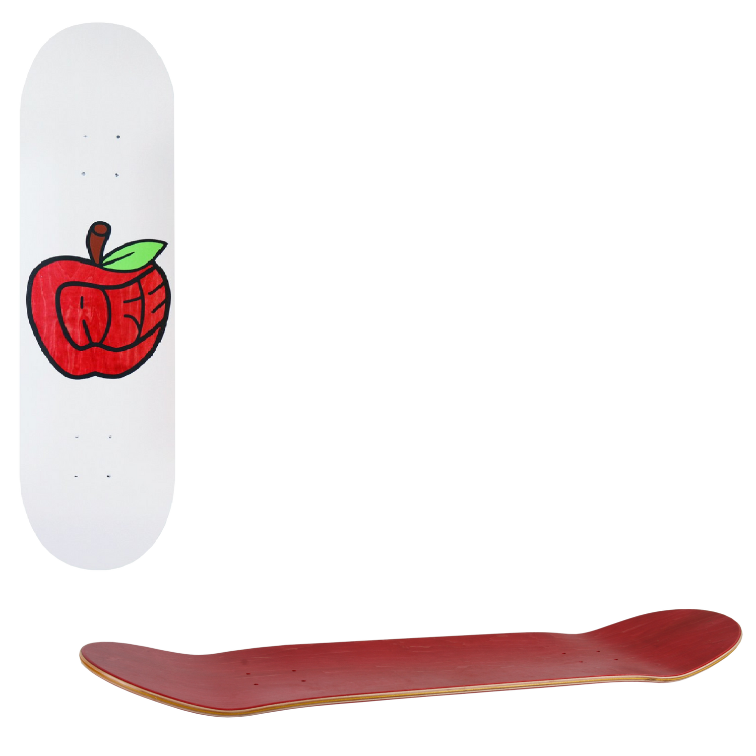 Skateboard Cafe Pink Lady Skateboard Deck - White/Red Stain 8.0''