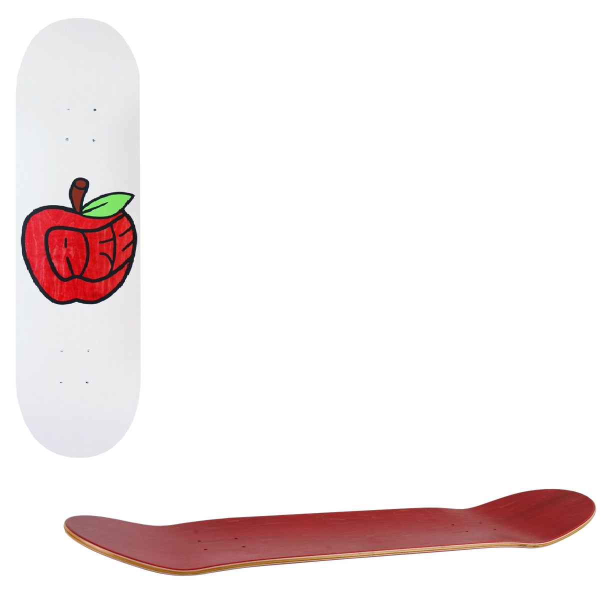 Skateboard Cafe Pink Lady Skateboard Deck - White/Red Stain 8.375''