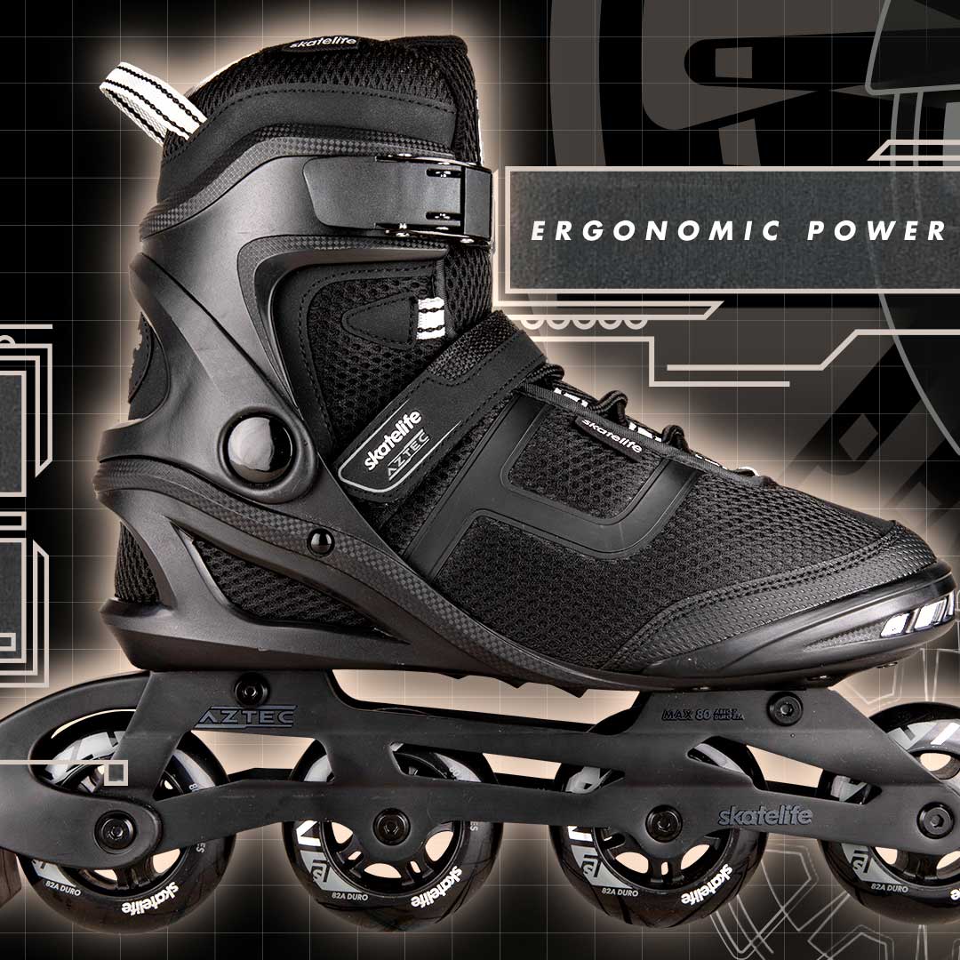 Skatelife Aztec Inline Skates - Black/Silver