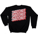 SkateHut 3D Stacked Kids Sweatshirt - Black