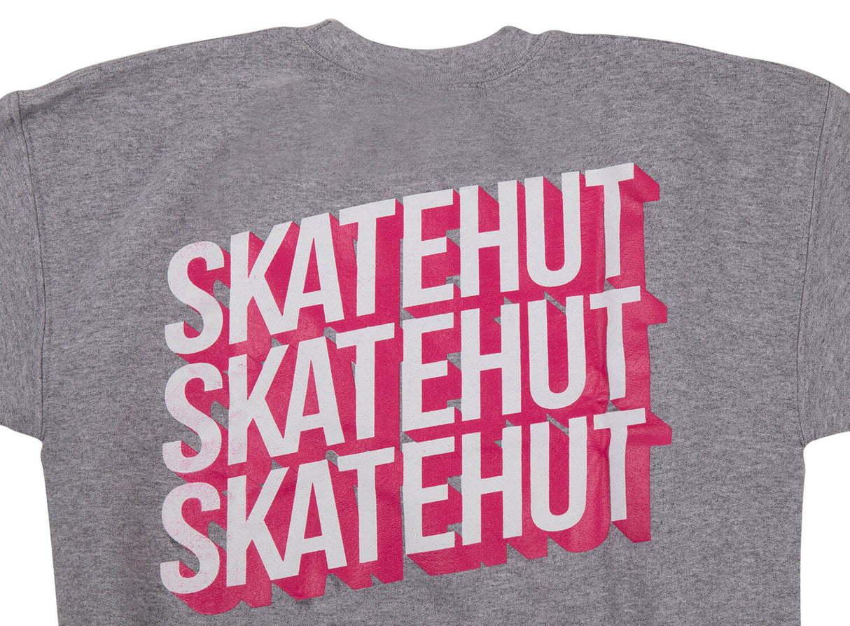 SkateHut 3D Stacked Kids Sweatshirt - Grey