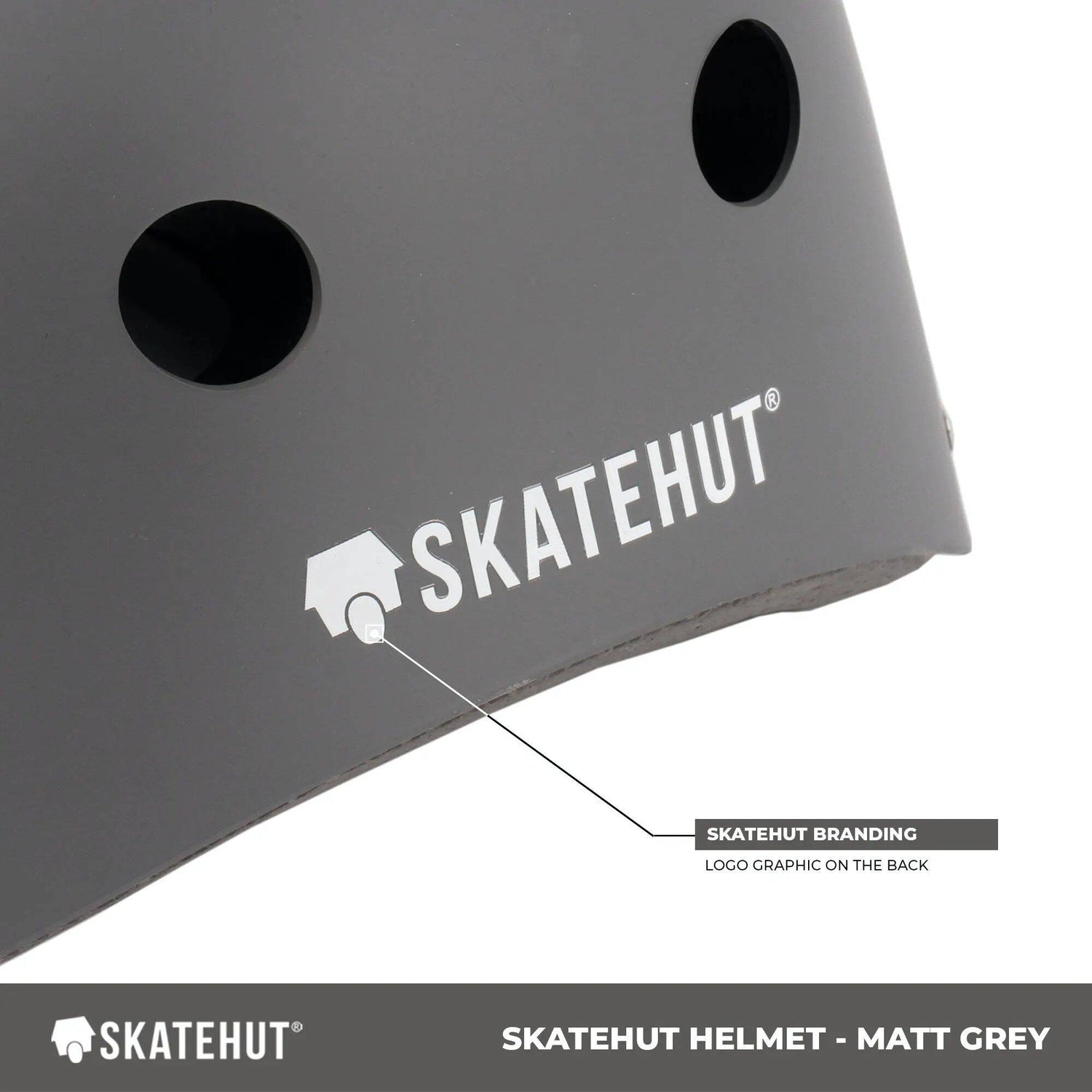 SkateHut Helmet - Matte Grey