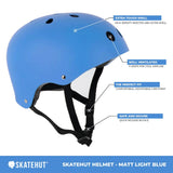 SkateHut Helmet - Matt Light Blue