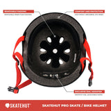 SkateHut Pro Helmet - Matt Black/Red