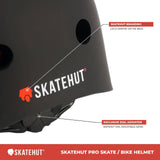 SkateHut Pro Helmet - Matt Black/Red