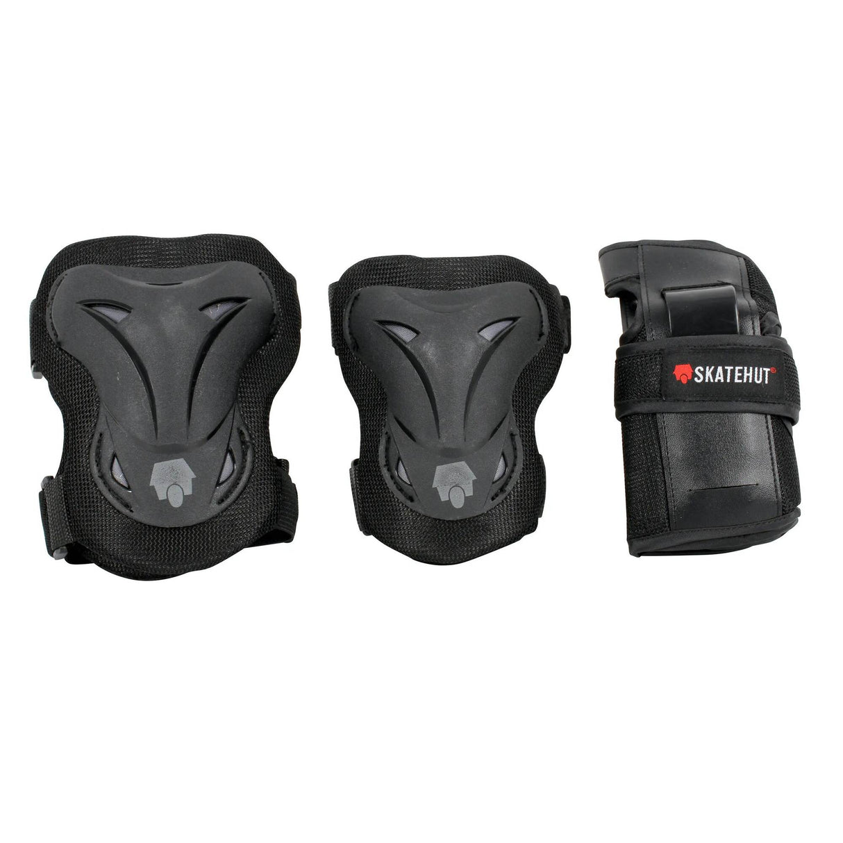 SkateHut Basic Pad Set - Black/Grey