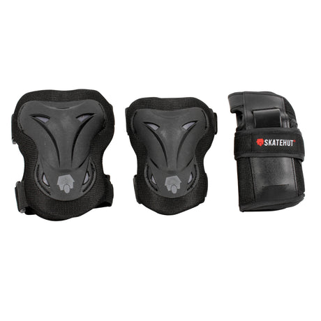 SkateHut Basic Pad Set - Black/Grey XS