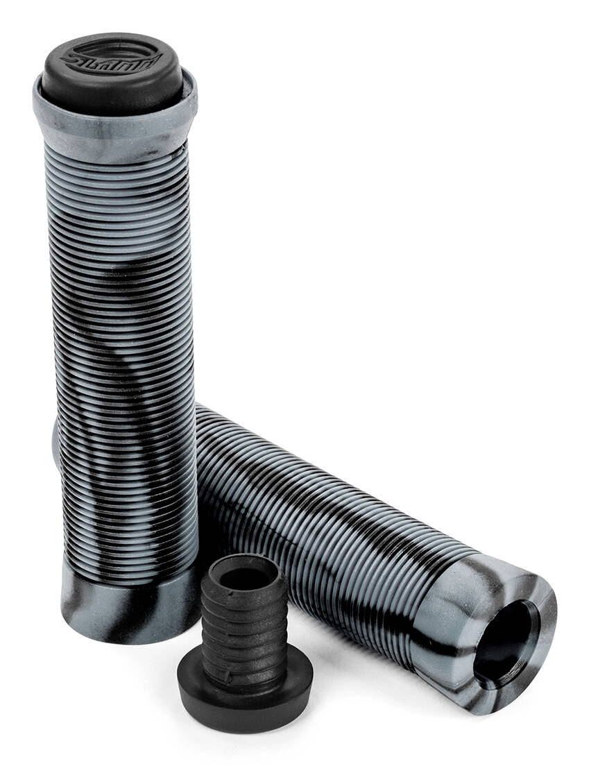 Slamm Pro Swirl Scooter Grips - Grey/Black