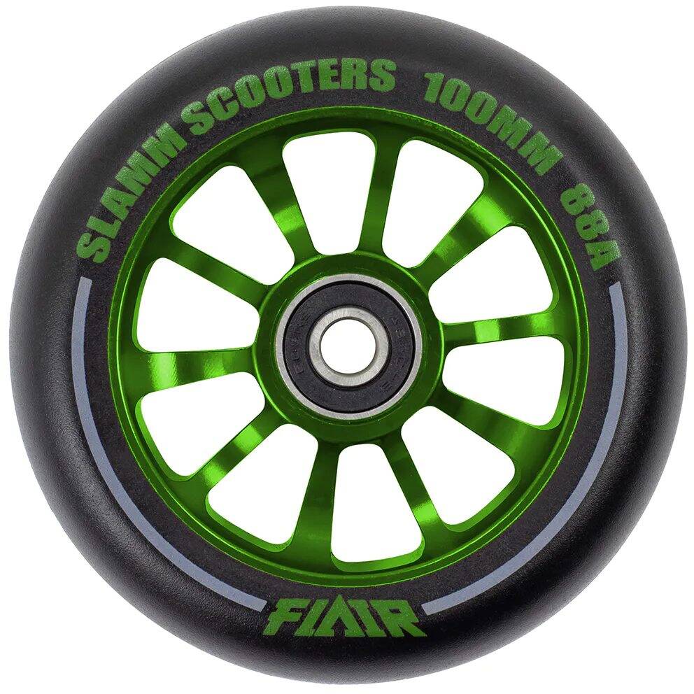 Slamm Flair 2.0 100mm Scooter Wheel - Black/Green