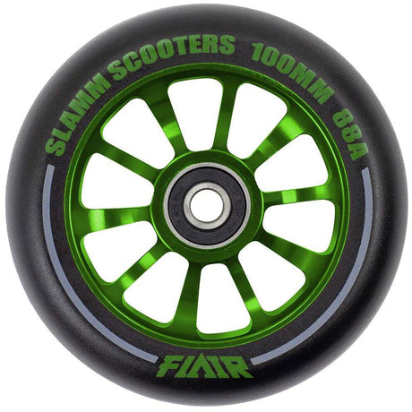 Slamm Flair 2.0 100mm Scooter Wheel - Black/Green