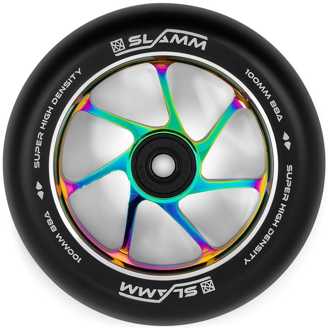 Slamm Team 100mm Scooter Wheel - Black/Neochrome