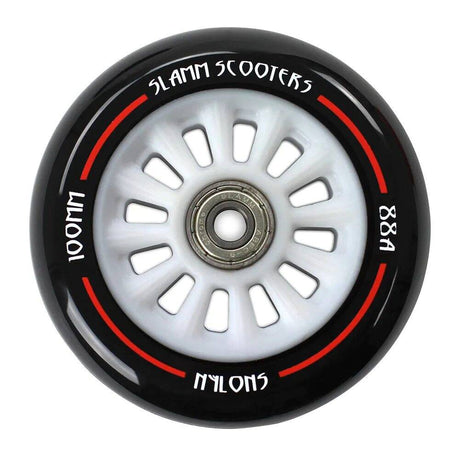 Slamm 100mm Nylon Core Wheel + Bearings - White / Black