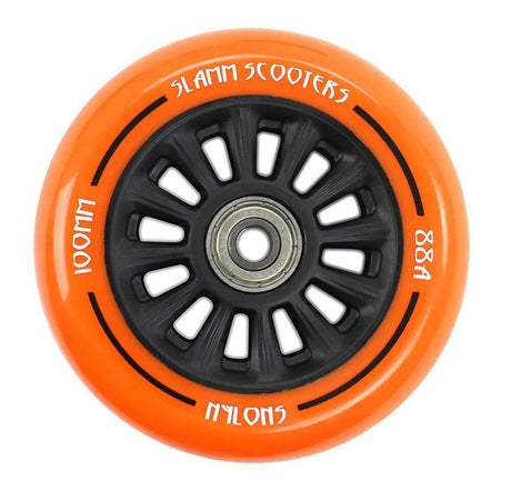 Slamm 100mm Nylon Core Wheel + Bearings - Black / Orange