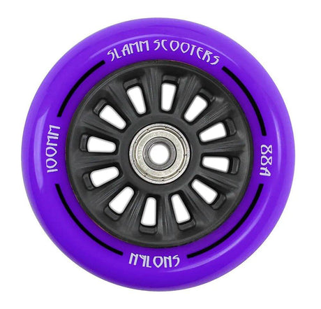 Slamm 100mm Nylon Core Wheel + Bearings - Black / Purple