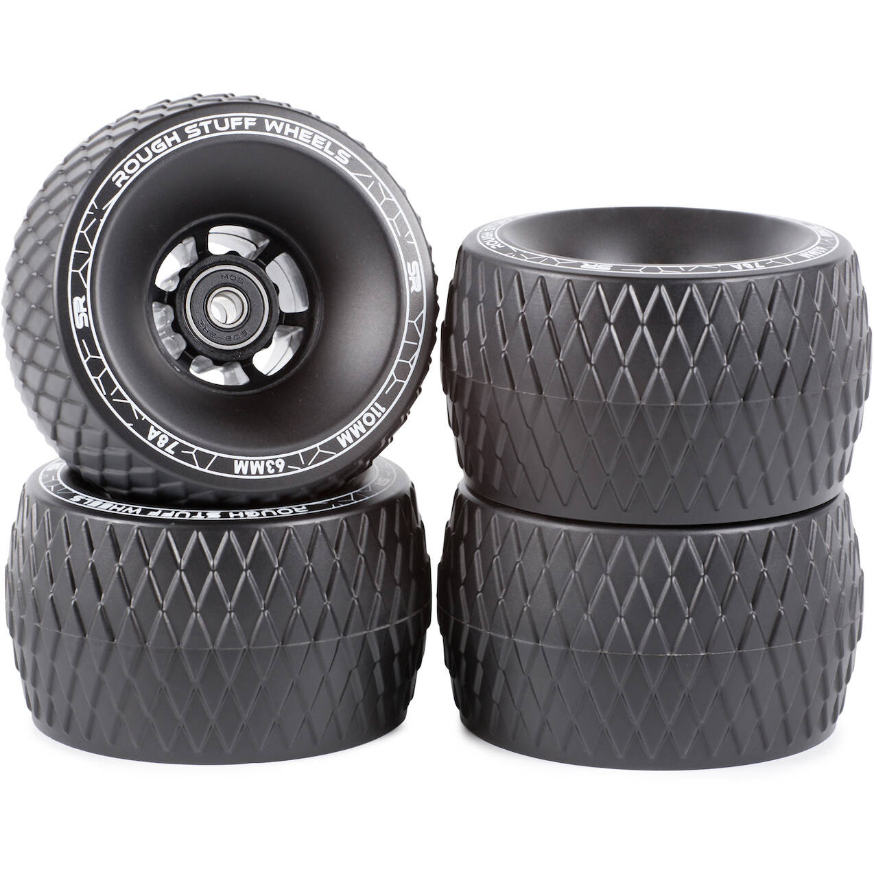 Slick Revolution Rough Stuff 78a Skateboard Wheels (4 Pack) - Black