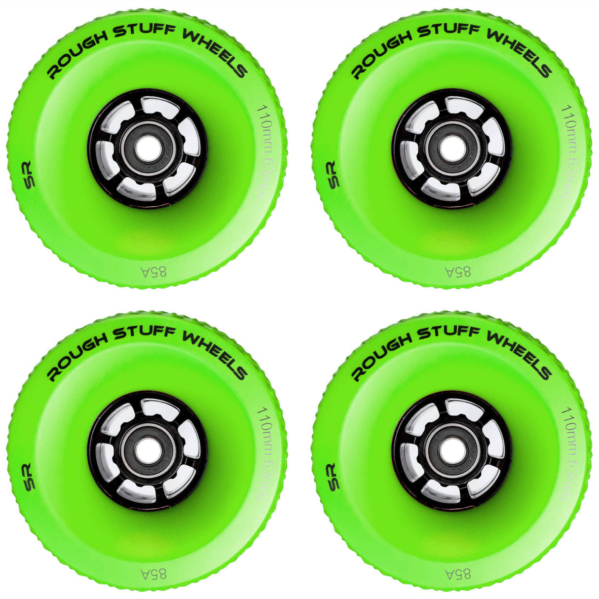 Slick Revolution Rough Stuff 85a Electric Skateboard Wheels (4 Pack) - Green