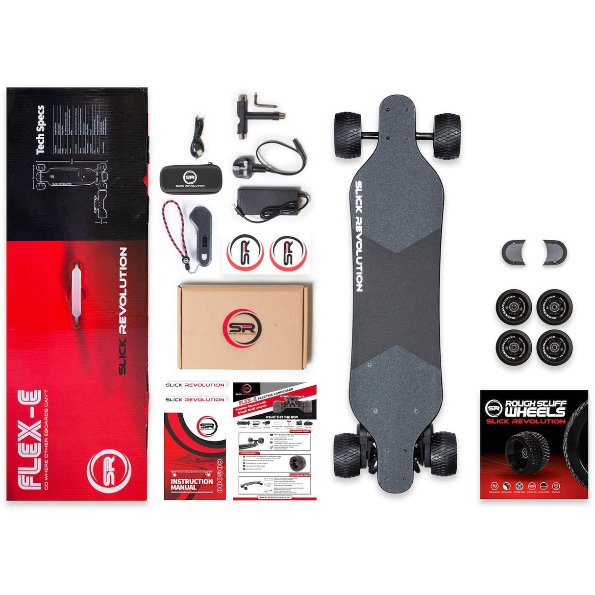Slick Revolution Flex-E Bamboo Electric Skateboard (Slick Wheels)