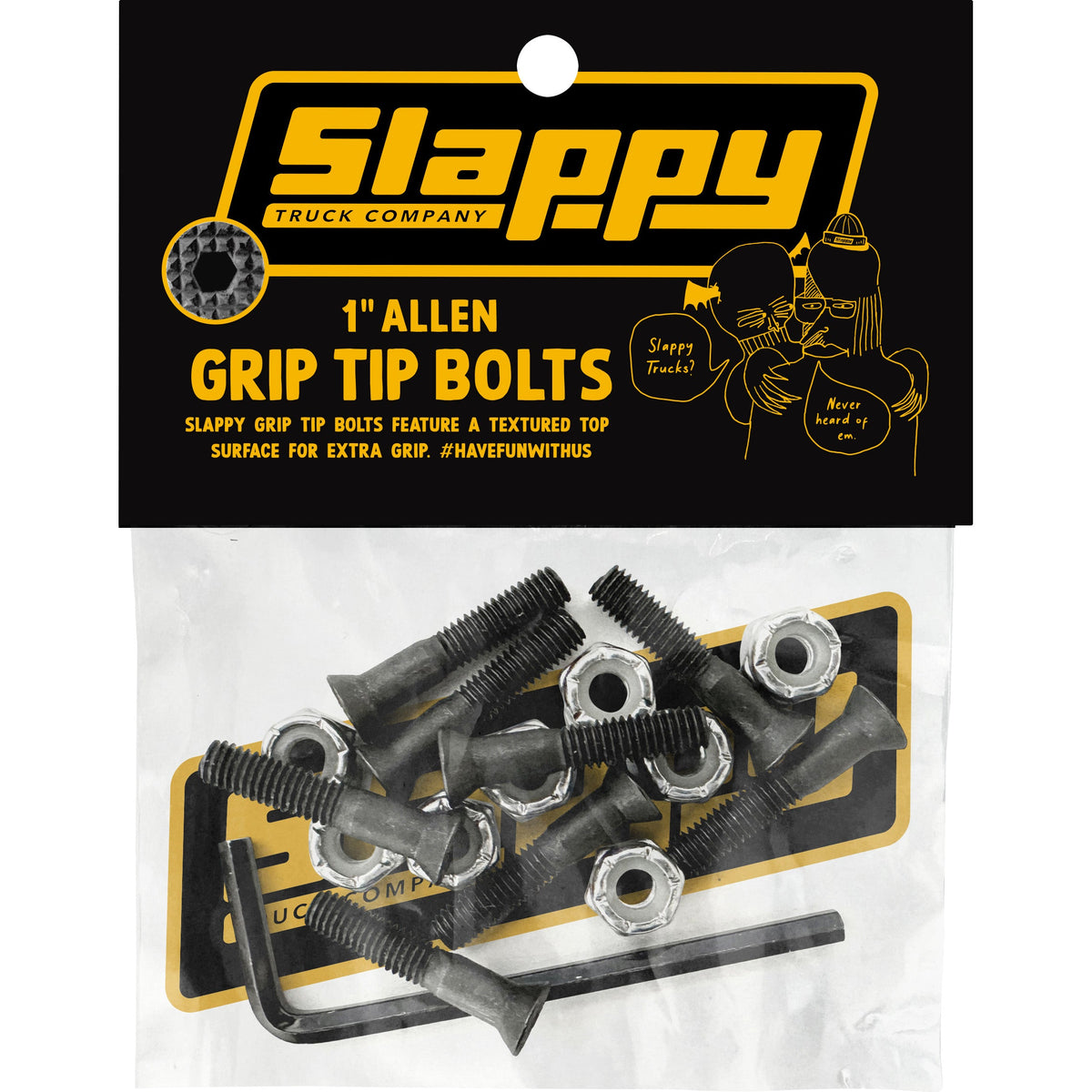 Slappy 1" Allen Grip Tip Skateboard Truck Bolts