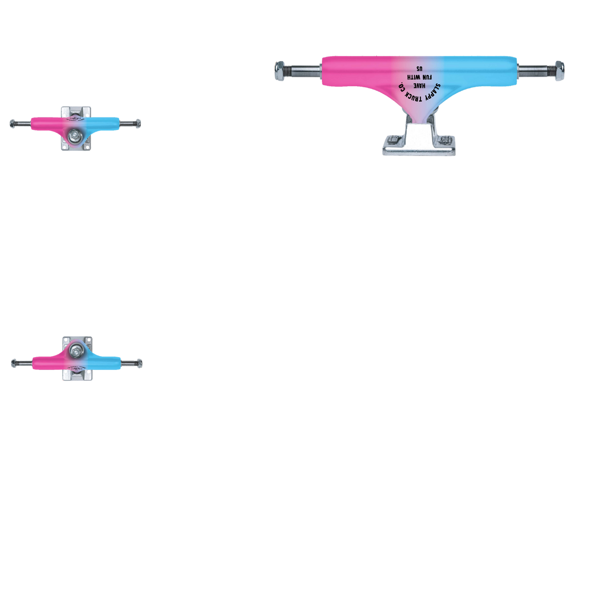 Slappy ST1 Classic Skateboard Trucks - Pink/Blue 8"
