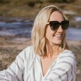 SOEK Riviera Polarized Sunglasses - Black/Ivory Tortoise