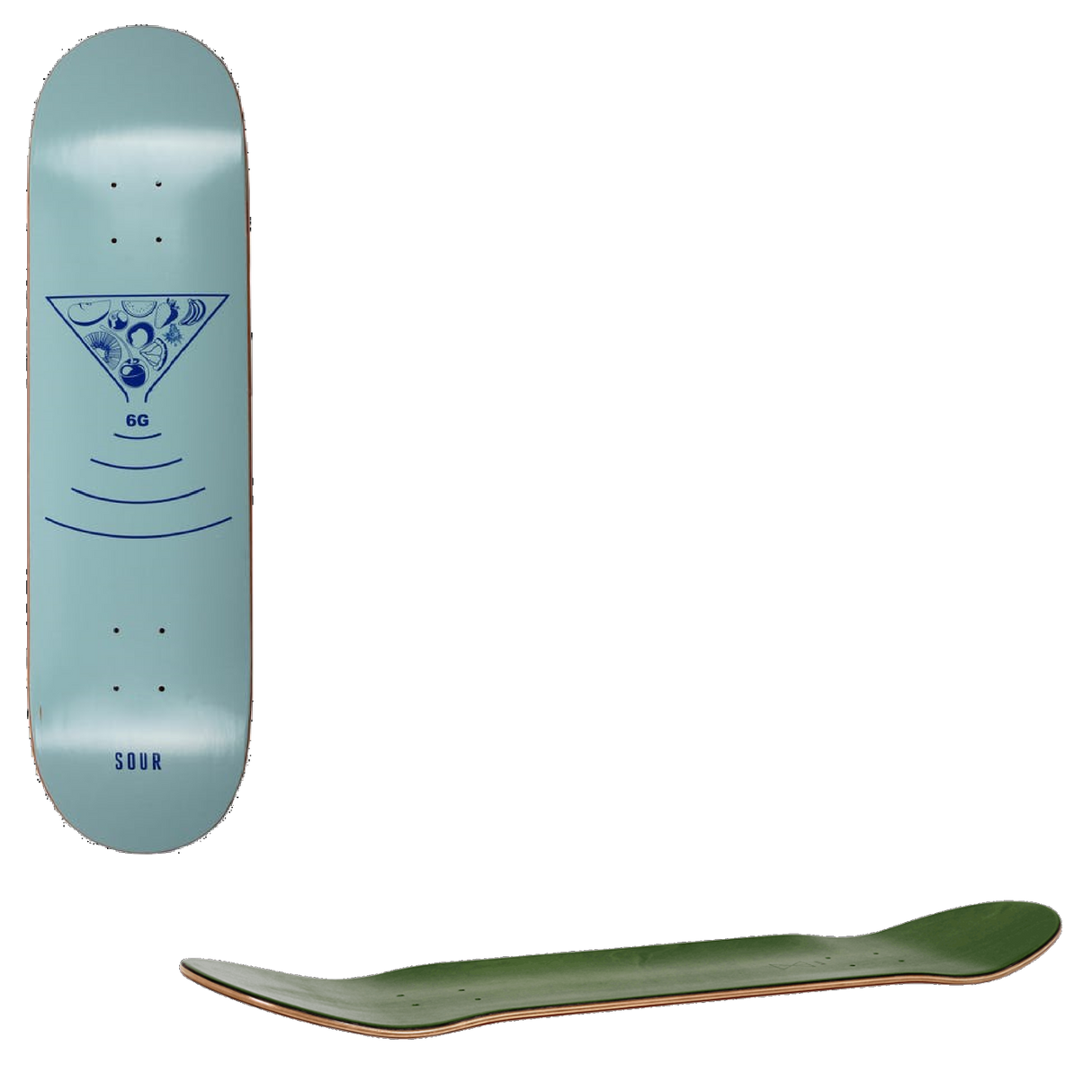 Sour 6G Skateboard Deck - Blue 8.125''