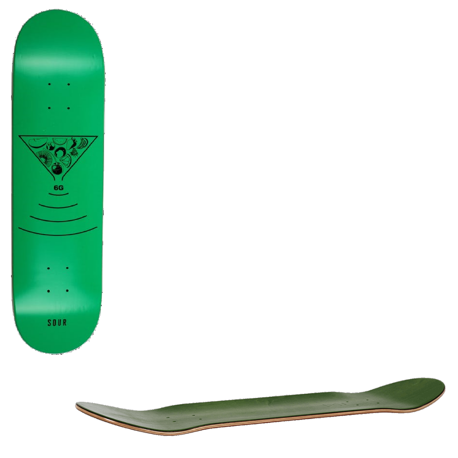 Sour 6G Skateboard Deck - Fluoro Green 7.75''