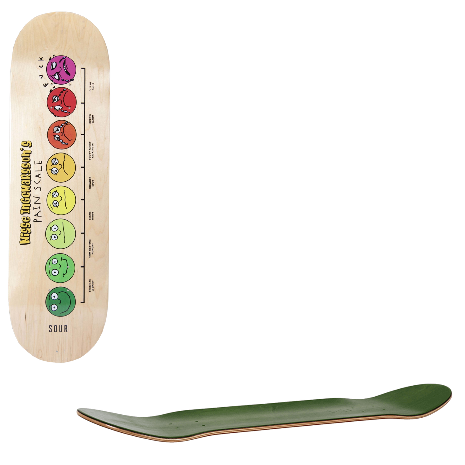 Sour Pain Scale Skateboard Deck - Nisse 8.125"