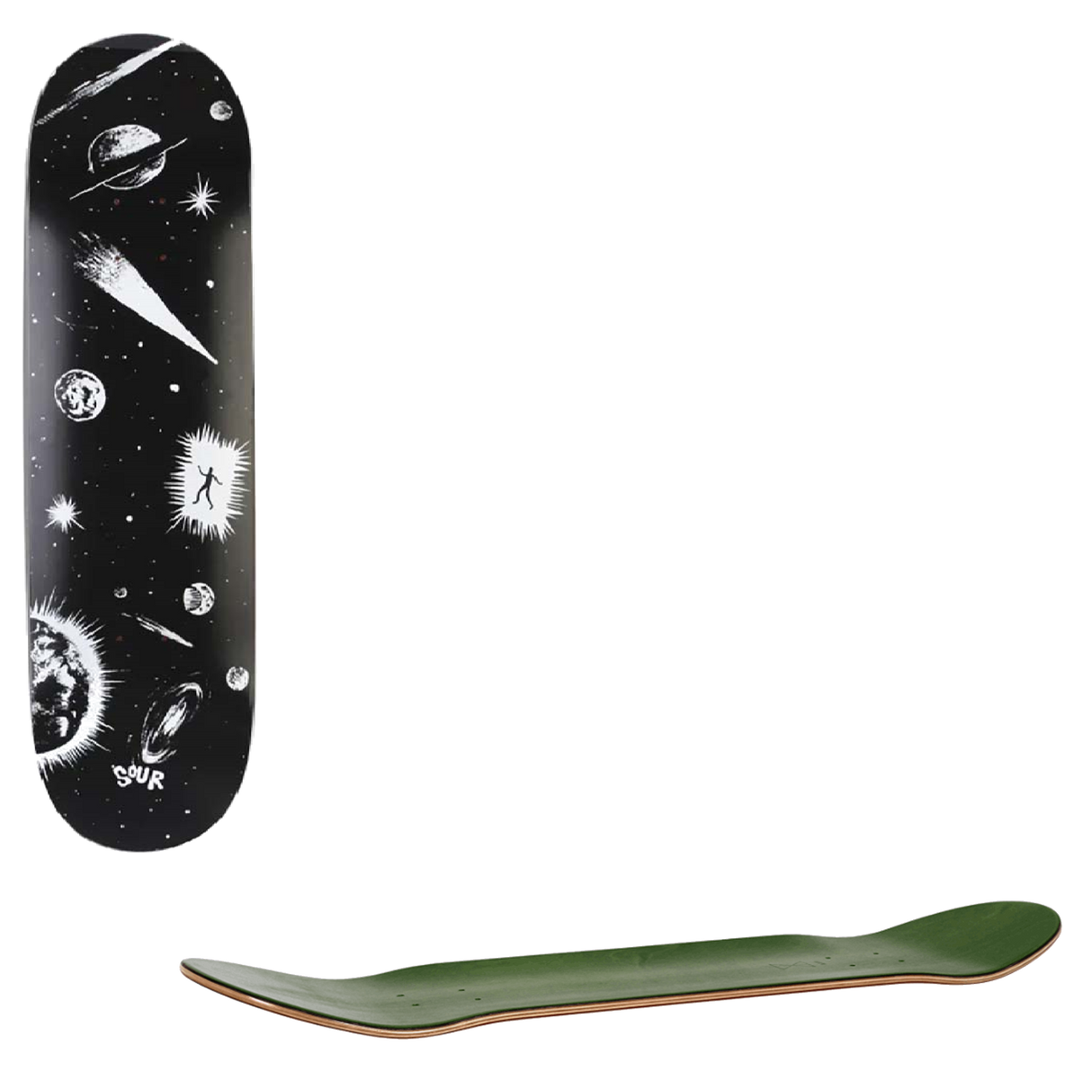 Sour Solution Space Black Hole Skateboard Deck - 8.25"