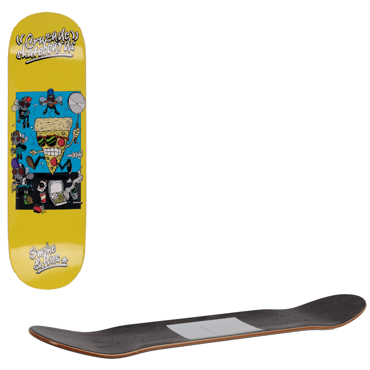 Cruzade Smoke and Flies Skateboard Deck - 8"
