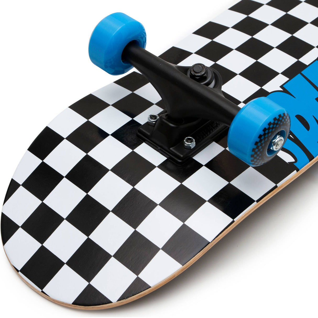 Speed Demons Checkers Complete Skateboard - Black/Blue 8"