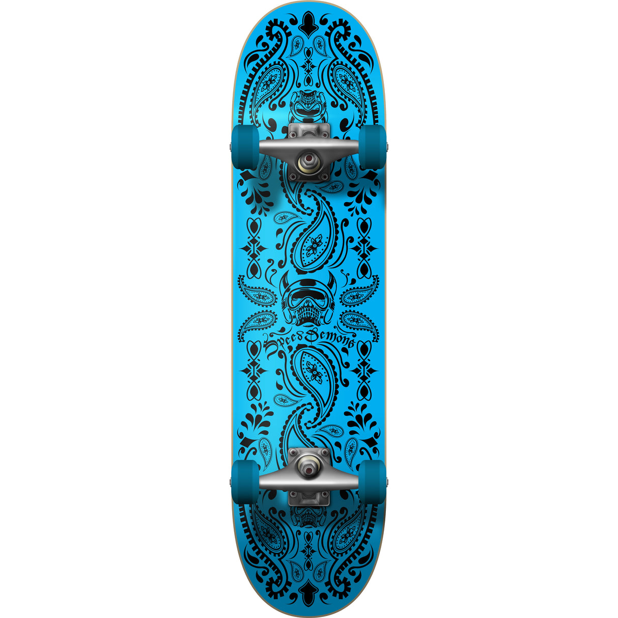 Speed Demons Bandana Complete Skateboard - Blue/Black 8.5"